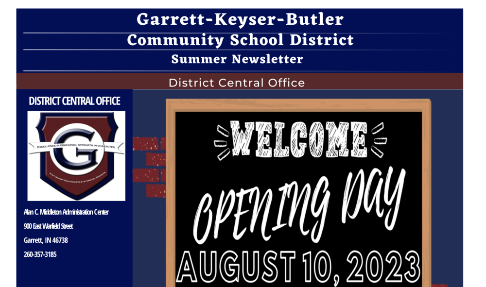 News GarrettKeyserButler Community School District